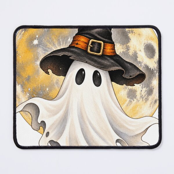 Item preview, Spooky Ghost in Witch Hat designed and sold by uniquelyArtiary.