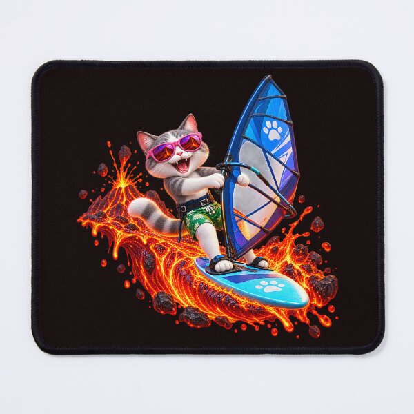 Item preview, Lava Surfer Cat Extreme Adventure designed and sold by ARabbitHole.