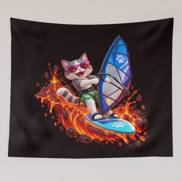 Item preview, Lava Surfer Cat Extreme Adventure designed and sold by ARabbitHole.