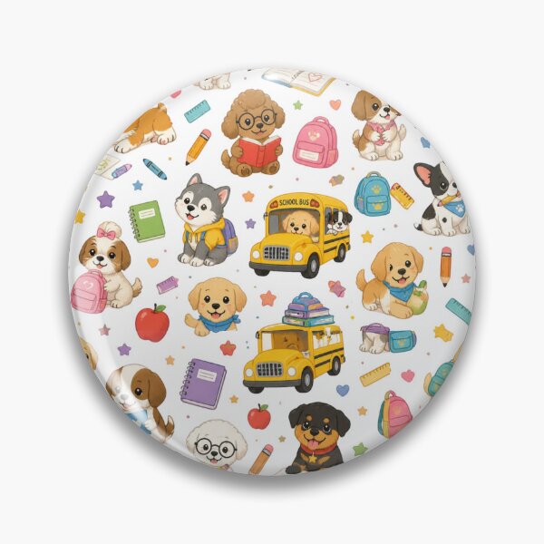 Item preview, Cute Puppy School Pattern – Kawaii Dog Back to School Notebook Design designed and sold by Brain shot.