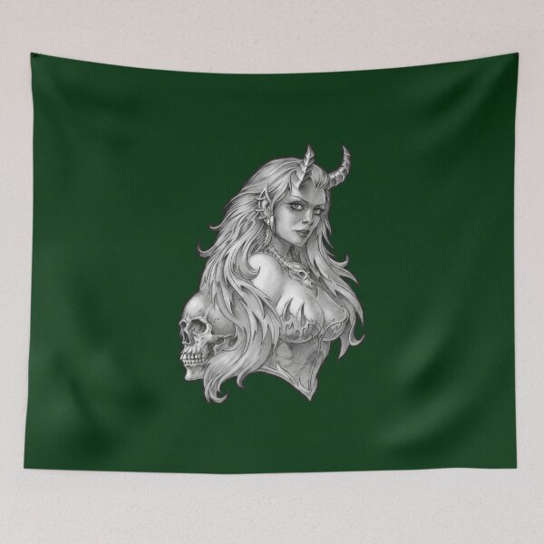 Item preview, Gothic Horned Lady Portrait designed and sold by ernestreid33.