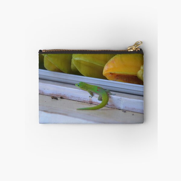 Item preview, Vibrant Green Hawaiian Gecko on Fruit Stand designed and sold by MiraNadaPrints.