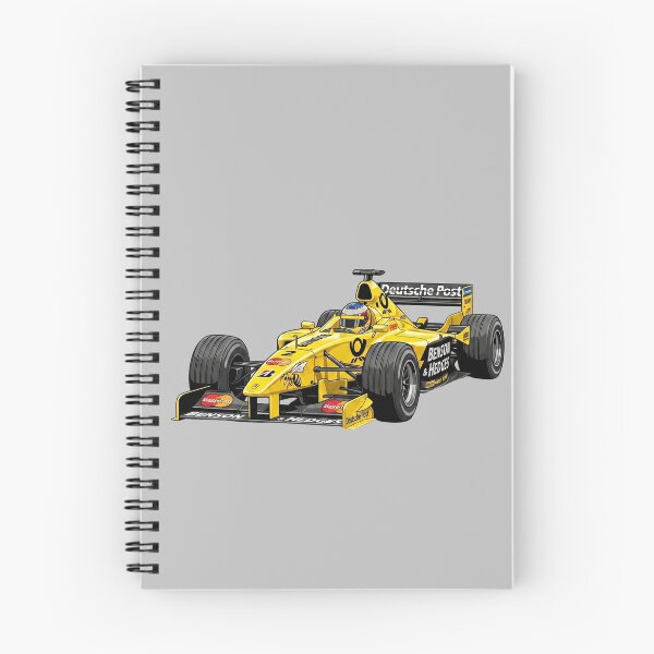 Item preview, 1999 Jordan 199 Heinz-Harald Frentzen Yellow Buzzin Hornets Vintage F1 Racing Car Illustration designed and sold by Motorline44.