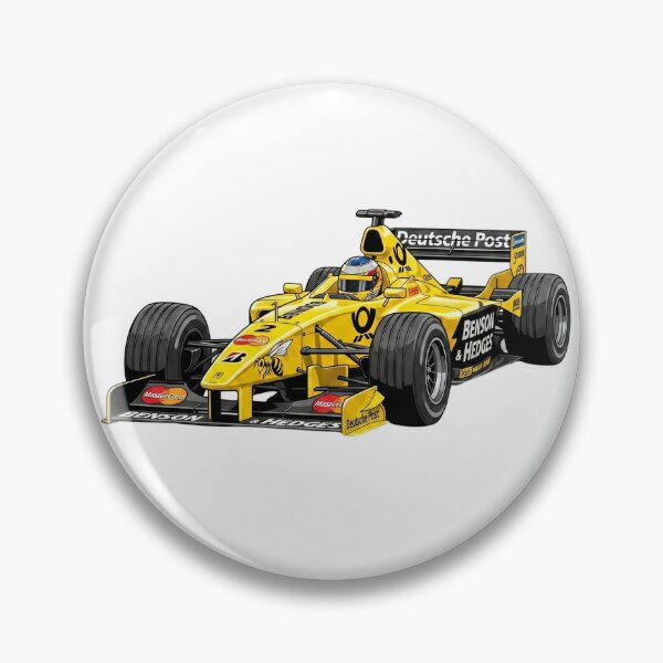 Item preview, 1999 Jordan 199 Heinz-Harald Frentzen Yellow Buzzin Hornets Vintage F1 Racing Car Illustration designed and sold by Motorline44.