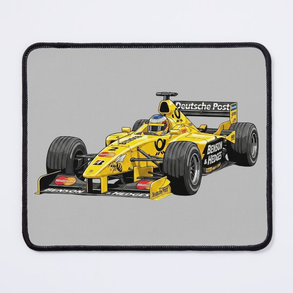 Item preview, 1999 Jordan 199 Heinz-Harald Frentzen Yellow Buzzin Hornets Vintage F1 Racing Car Illustration designed and sold by Motorline44.