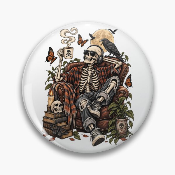 Item preview, Skeleton Coffee Lover Gothic Coffee Skeleton with Raven designed and sold by afr-saad.