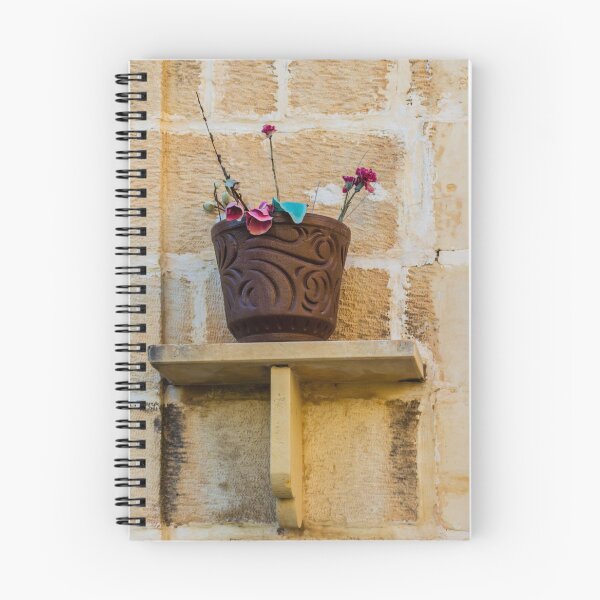 Item preview, Decorative Pot with Artificial Flowers on Rustic Stone Wall Shelf designed and sold by Nmallia.