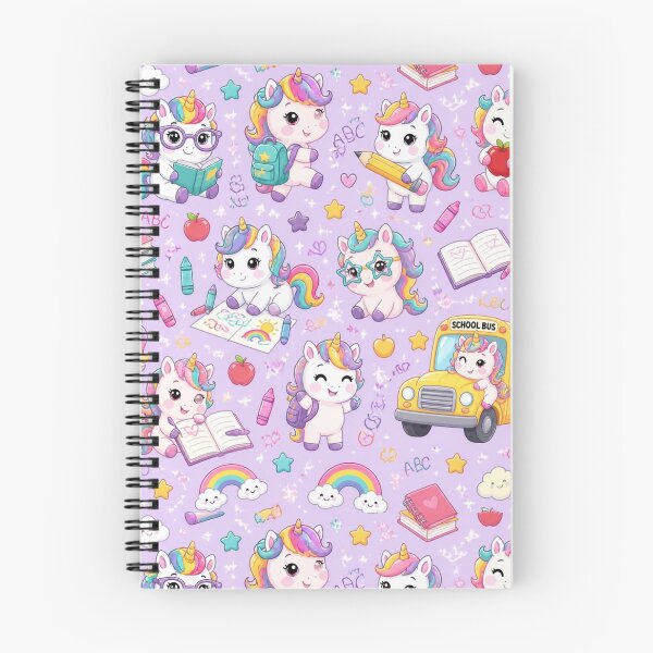 Item preview, Cute Unicorn School Pattern – Magical Back to School Notebook & Backpack Design designed and sold by Brain shot.