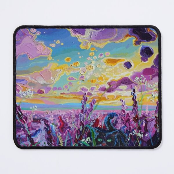 Item preview, Black Cat In Lavender Field Artwork  designed and sold by NivyasArtistry.