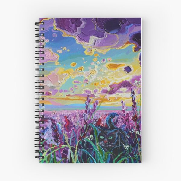 Item preview, Black Cat In Lavender Field Artwork  designed and sold by NivyasArtistry.