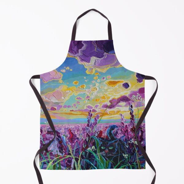 Item preview, Black Cat In Lavender Field Artwork  designed and sold by NivyasArtistry.