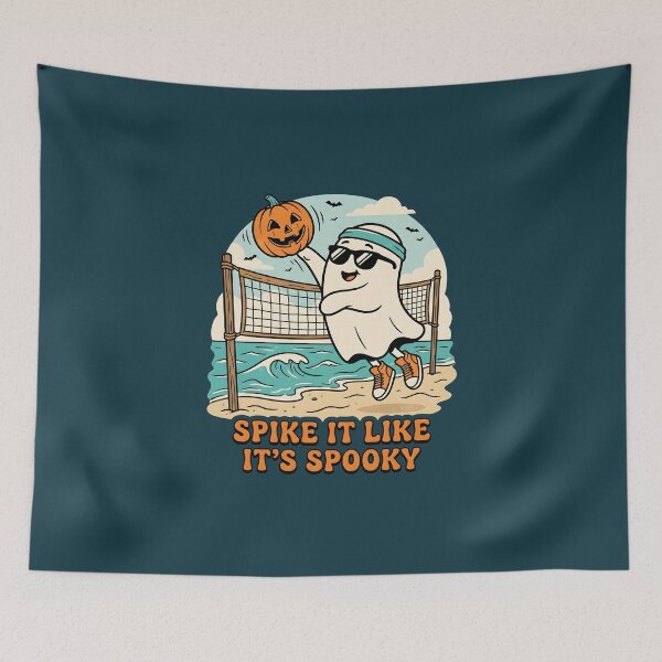 Item preview, "Spike It Like It's Spooky" Ghost Volleyball Halloween Beach Design designed and sold by Sea Gem.