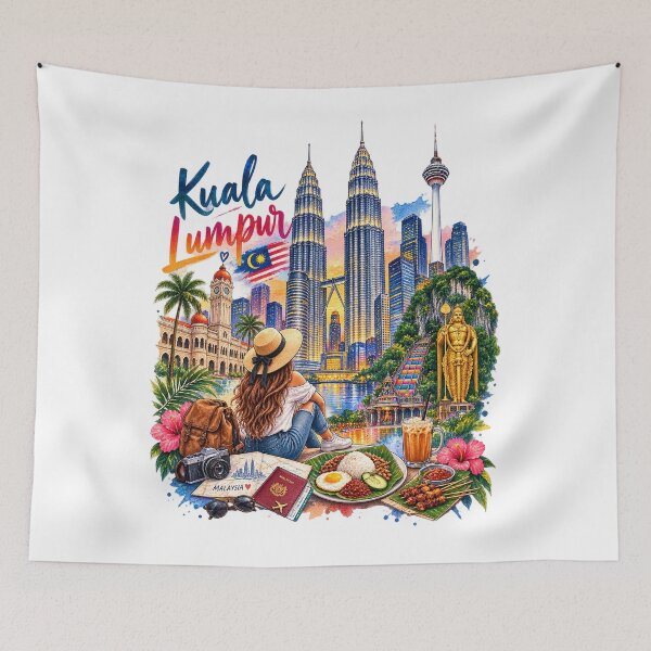 Item preview, Kuala Lumpur Travel – Watercolor of Malaysia and iconic landmarks designed and sold by J-Impression.