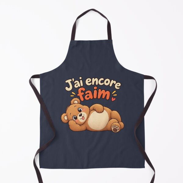 Item preview, J'ai encore faim ! Cute Hungry Bear Lying Down – Funny French Quote designed and sold by OhLaBaguette.