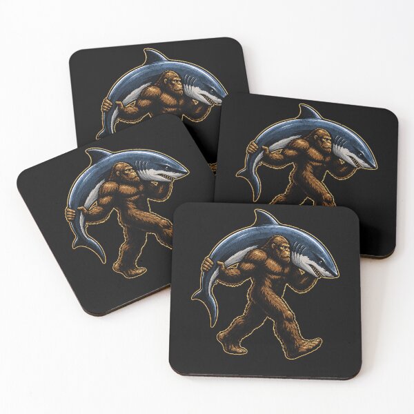 Item preview, Bigfoot carrying a shark illustration designed and sold by rafaeltto.