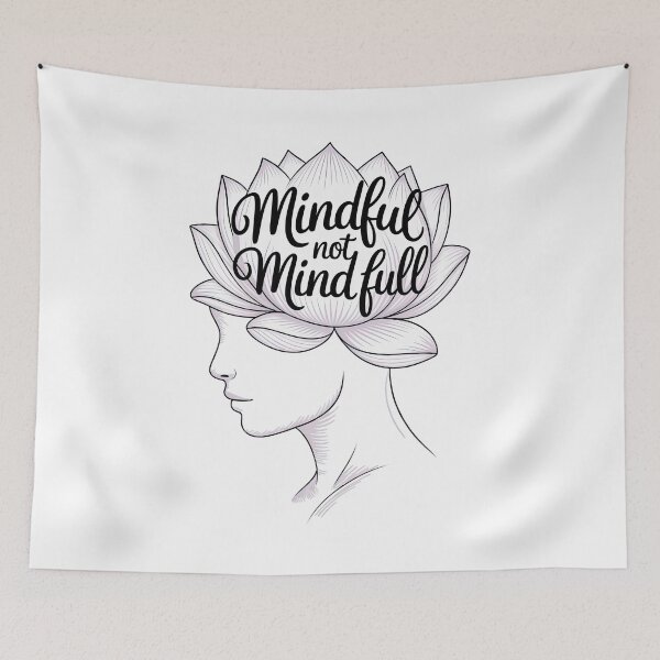 Item preview, Mindful Not Mind Full Lotus Head for Mindful Living and Self Care designed and sold by 108stillness.
