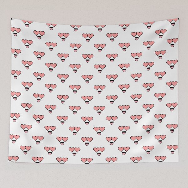 Item preview, Copy of Charming kawaii smiling heart eyes face pattern designed and sold by BlushyPrint.