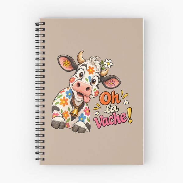 Item preview, Oh La Vache ! Cute Floral Cow with Daisy & Cowbell – Funny French Saying designed and sold by OhLaBaguette.