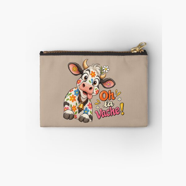 Item preview, Oh La Vache ! Cute Floral Cow with Daisy & Cowbell – Funny French Saying designed and sold by OhLaBaguette.