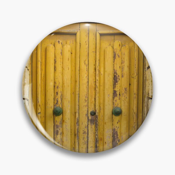 Item preview, Vintage Yellow Wooden Door With Arched Frame in Weathered Wall designed and sold by Nmallia.
