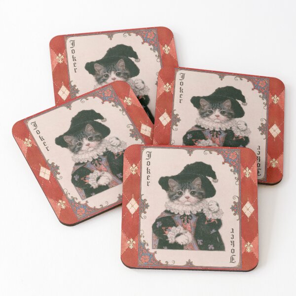 Item preview, Joker Kitten – Vintage Harlequin Cat Card designed and sold by AL Gothic Whimsy.