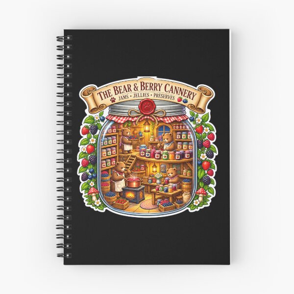 Item preview, The Bear & Berry Cannery | Cozy Woodland Bear Jam, Jelly & Preserves designed and sold by MrDev.