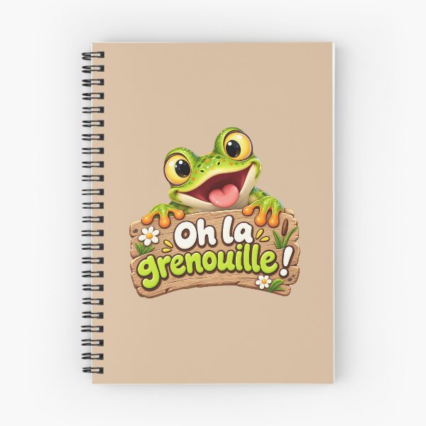 Item preview, Oh La Grenouille ! Cute Green Frog on Wooden Sign – Funny French Pun designed and sold by OhLaBaguette.