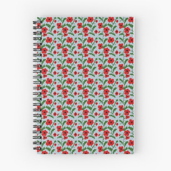 Item preview, Red Poppies and Green Leaves on Pale Blue designed and sold by Stacey Young.