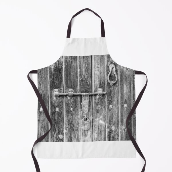 Item preview, Black and White View of an Aged Wooden Door With Metal Lock designed and sold by Nmallia.