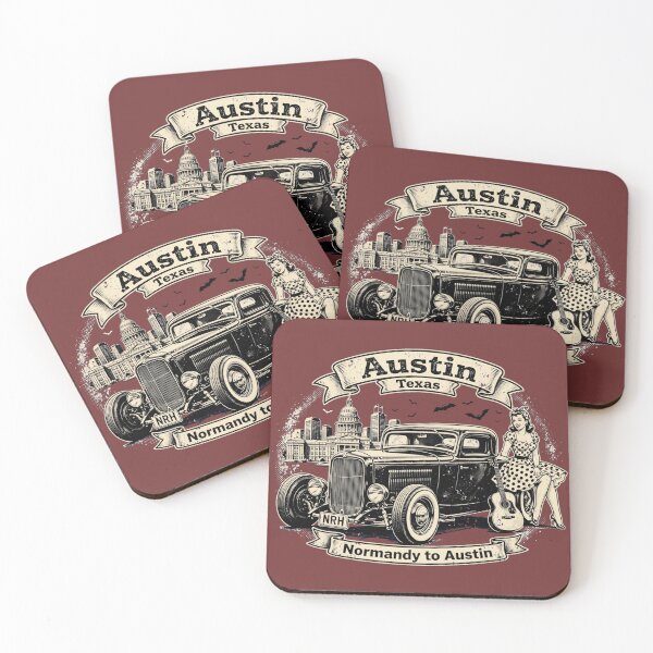 Item preview, Austin Texas Vintage Hot Rod designed and sold by Normandy Road Heritage™ - Vintage Garage Art.