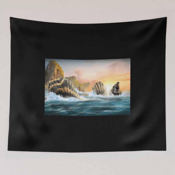 Item preview, Epic Sea Monster Art with Surreal Shells designed and sold by PeaceTypo.