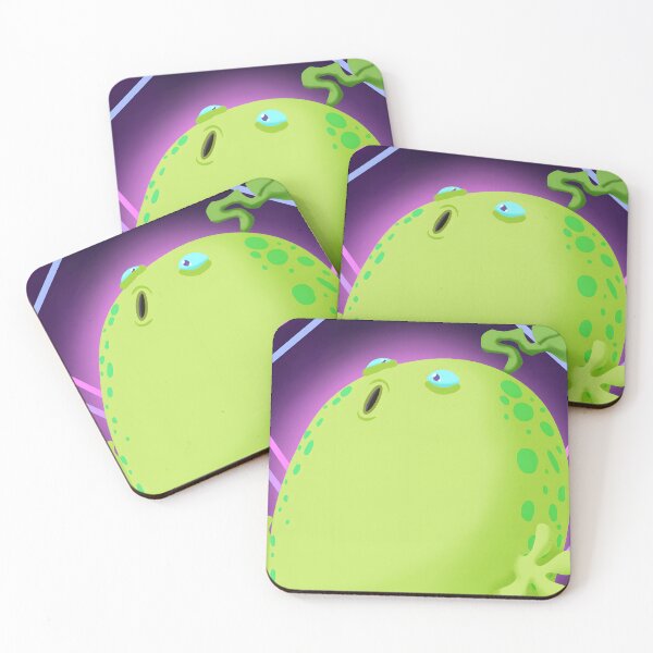 Item preview, Cute Green Monster Character with Neon Background designed and sold by PeaceTypo.