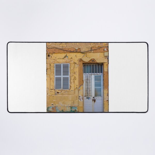 Item preview, Weathered Yellow Wall with Peeling Paint and Shuttered Windows designed and sold by Nmallia.