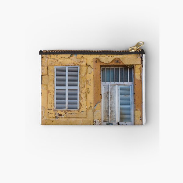 Item preview, Weathered Yellow Wall with Peeling Paint and Shuttered Windows designed and sold by Nmallia.