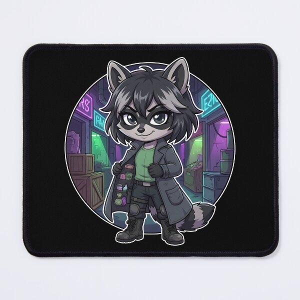 Item preview, Black Market Hustler Raccoon - Underground Alley Dealer Chibi designed and sold by CaliLuminos.