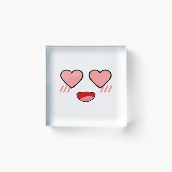 Item preview, Cute kawaii blushing smiling heart eyes face designed and sold by BlushyPrint.