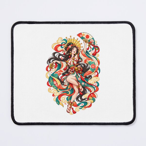 Item preview, Japanese Festival Goddess | Elegant Geisha-Inspired Woman with Fan, Flowers & Lucky Bells designed and sold by MrDev.