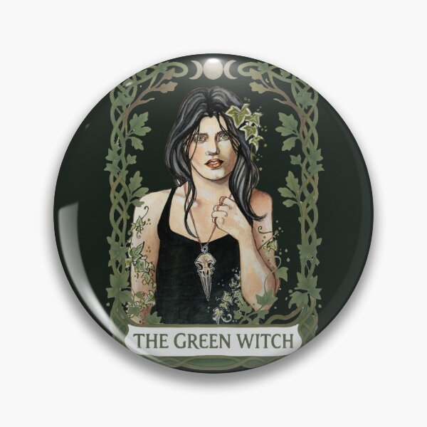 Item preview, Green Witch Watercolor Pagan Botanical Art designed and sold by esmavart.