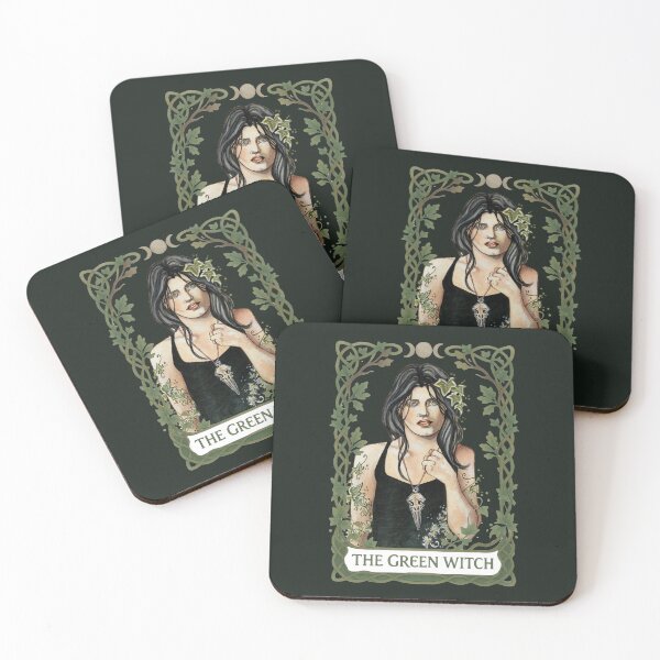 Item preview, Green Witch Watercolor Pagan Botanical Art designed and sold by esmavart.