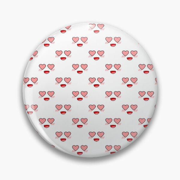 Item preview, Cute kawaii blushing smiling heart eyes face pattern designed and sold by BlushyPrint.