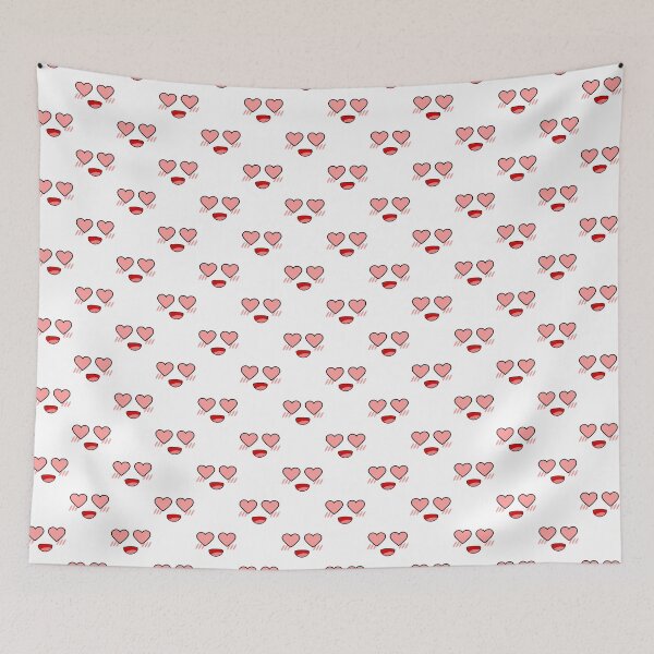 Item preview, Cute kawaii blushing smiling heart eyes face pattern designed and sold by BlushyPrint.