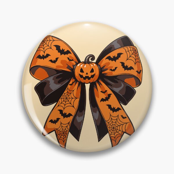 Item preview, Halloween Pumpkin Bow with Bats and Spider Webs designed and sold by DoveArtDesigns.