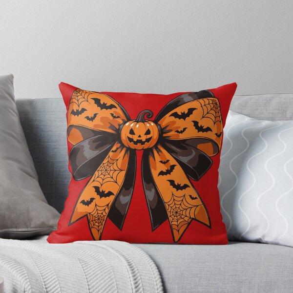 Item preview, Halloween Pumpkin Bow with Bats and Spider Webs designed and sold by DoveArtDesigns.
