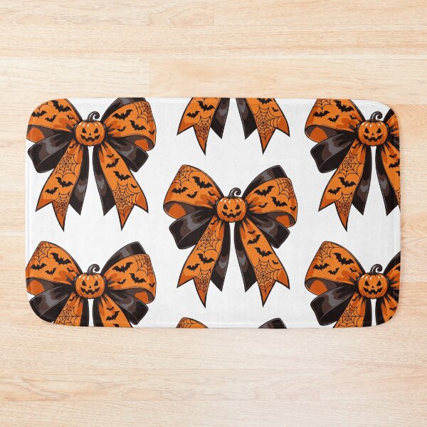 Item preview, Halloween Pumpkin Bow with Bats and Spider Webs designed and sold by DoveArtDesigns.