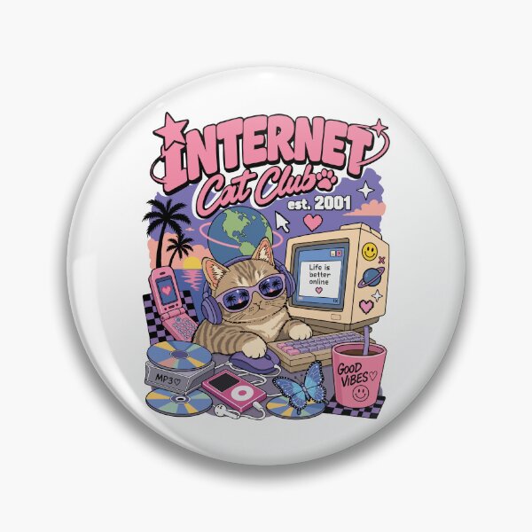 Item preview, Retro Cat With Computer - Y2K Cat designed and sold by nikolaj1301.