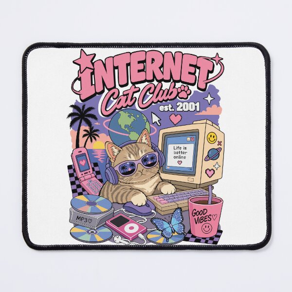 Item preview, Retro Cat With Computer - Y2K Cat designed and sold by nikolaj1301.