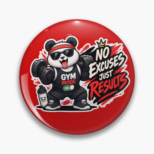 Item preview, No Excuses Just Results – Gym Panda designed and sold by ArvelloCreative.