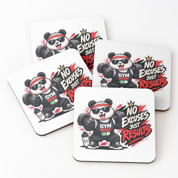Item preview, No Excuses Just Results – Gym Panda designed and sold by ArvelloCreative.