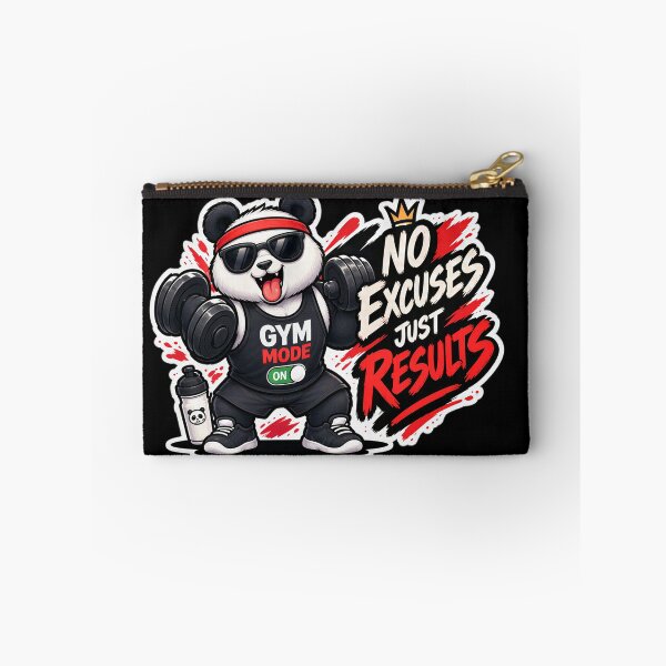 Item preview, No Excuses Just Results – Gym Panda designed and sold by ArvelloCreative.