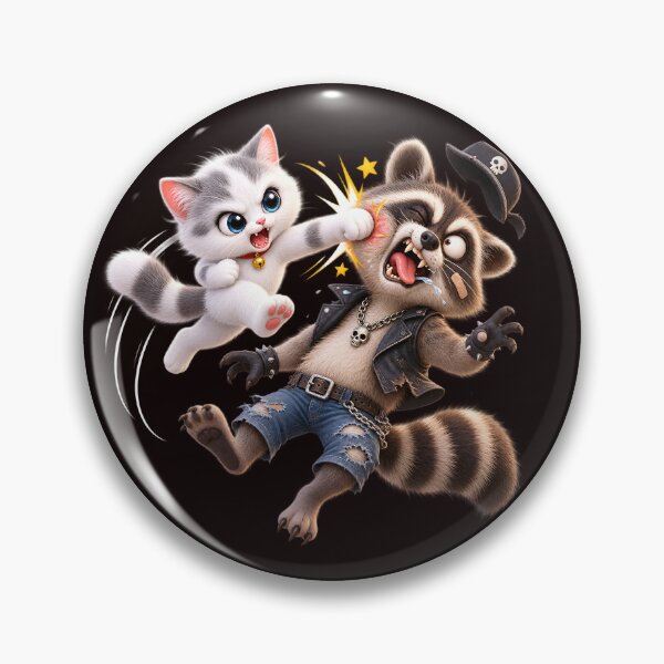 Item preview, Kitty Knockout: Punk Raccoon Defeated designed and sold by ARabbitHole.